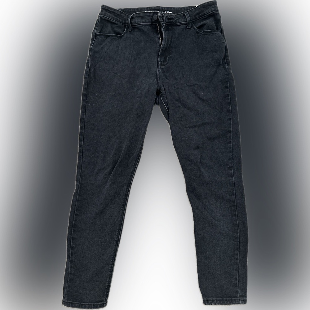 Old Navy Women's High-Waisted Wow Super-Skinny Jeans Black Wash Regular Size 12
